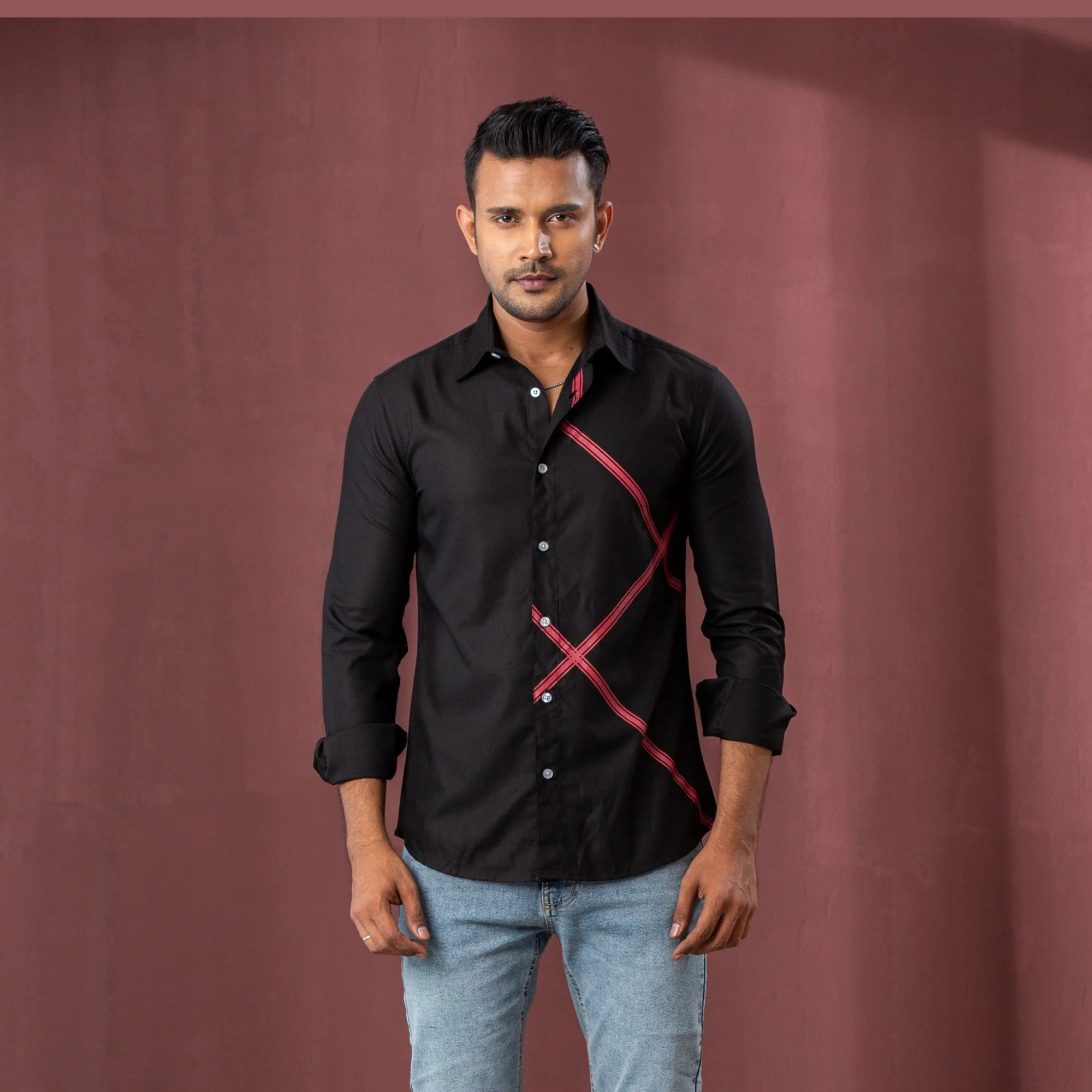 Men’s Black Print Shirt