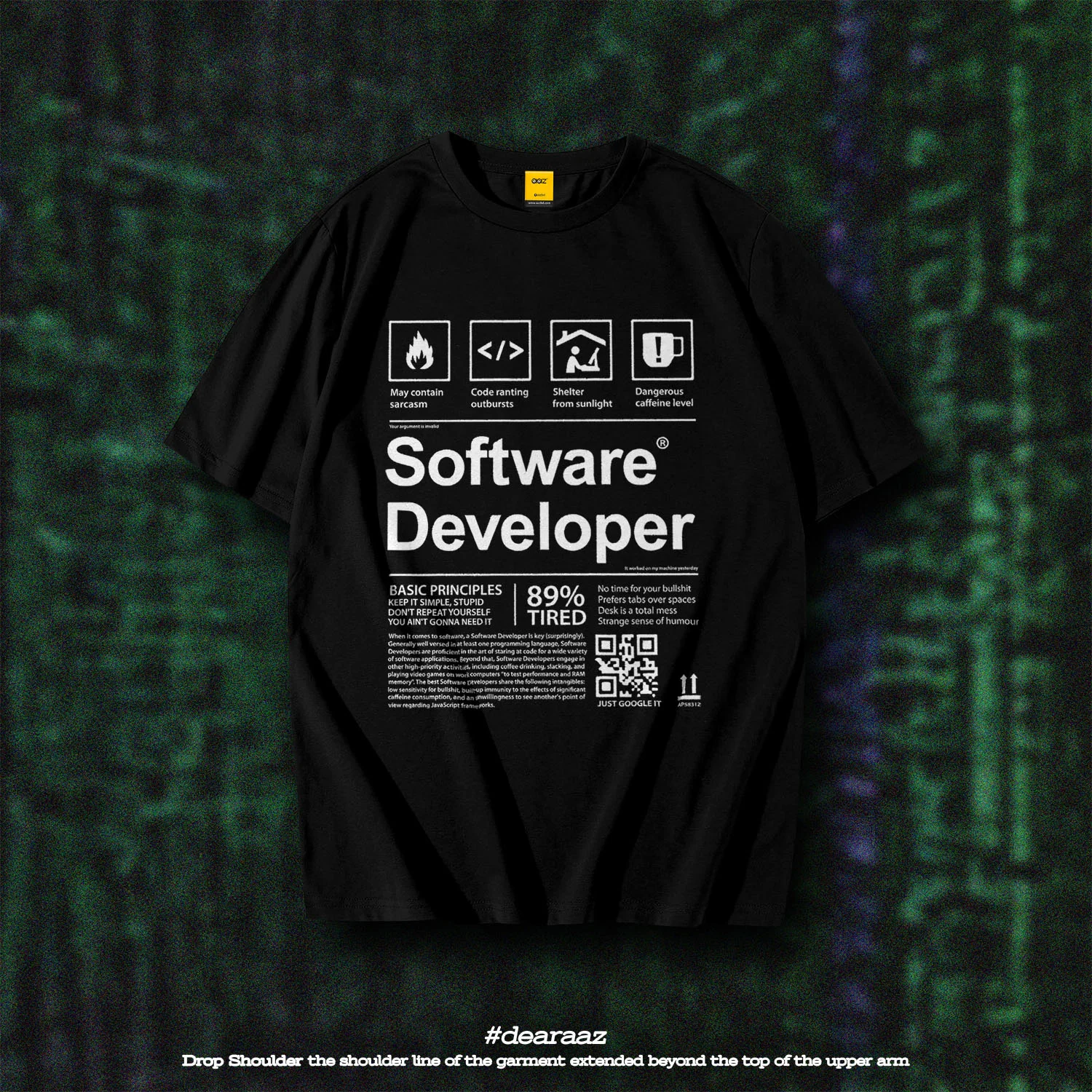 Drop Shoulder T-Shirt (Software Developer)