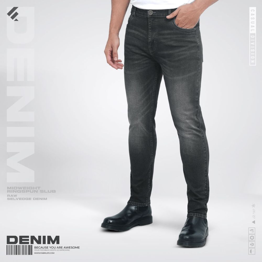 Mens Denim Jeans - Dark Ash