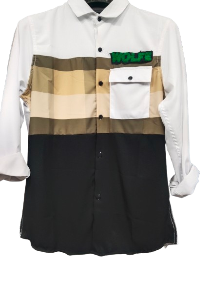 WOLF's Colorblock Button-Down Shirt